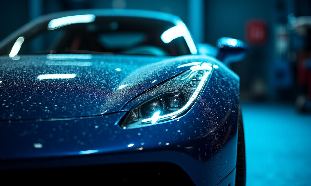 Luxury car being detailed in London